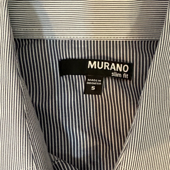 Murano Gray and White Casual Button Down Shirt sz Sm - Picture 2 of 5